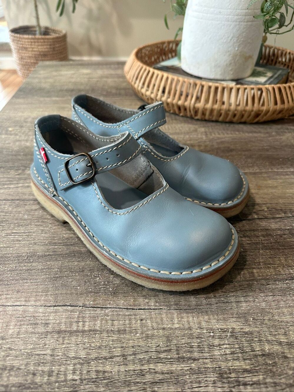 Duckfeet Himmerland Mary Jane Blue Leather Shoes Size EU 38 US 7.5/8 Color Jeans
